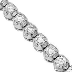 10k White Gold Mens Diamond Buttercup Tennis Chain