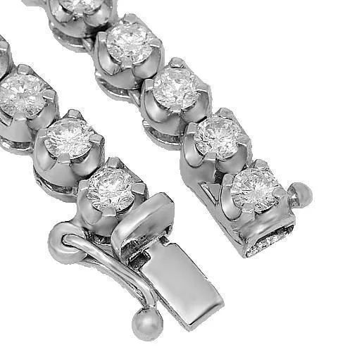 10k White Gold Mens Diamond Buttercup Tennis Chain