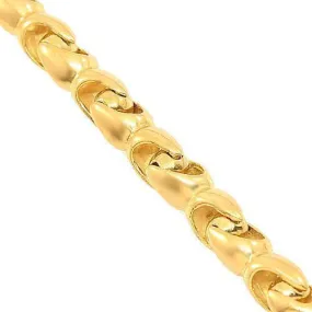10k Yellow Gold Mens Bullet Link Chain 7 mm