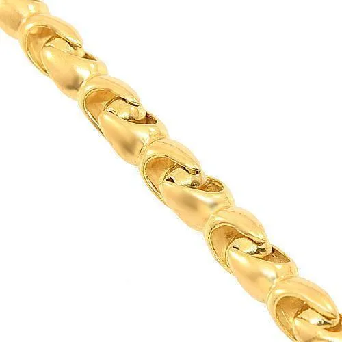 10k Yellow Gold Mens Bullet Link Chain 7 mm