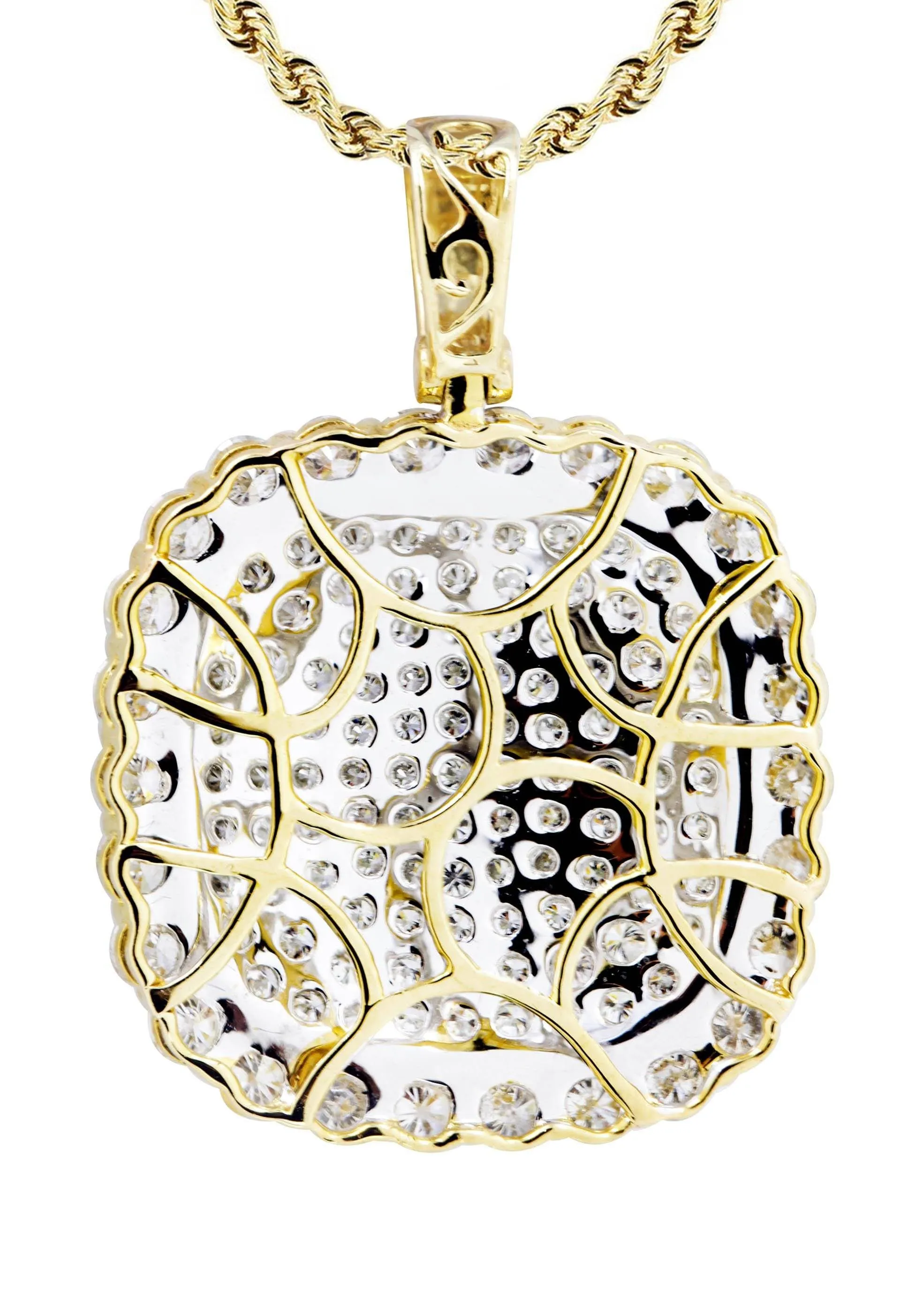 10K Yellow Gold Round Diamond Necklace  | 3.34 Carats