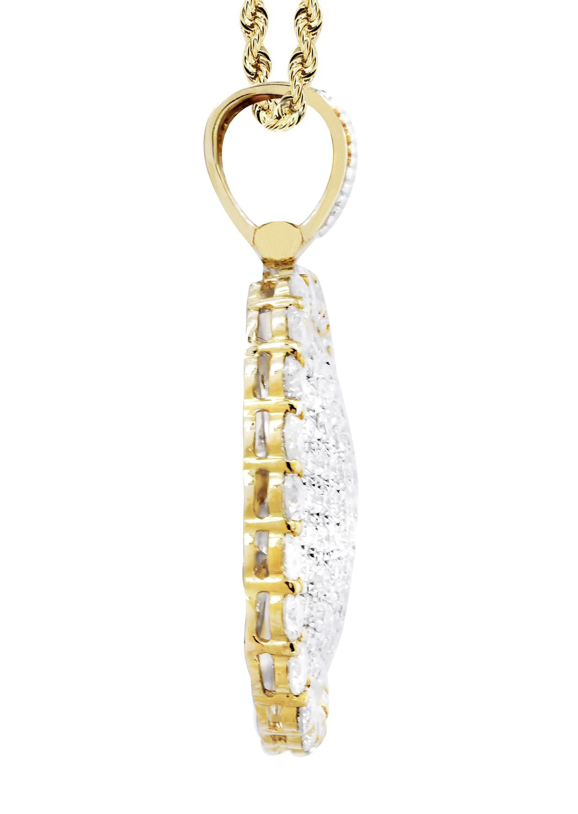 10K Yellow Gold Round Diamond Necklace  | 3.34 Carats