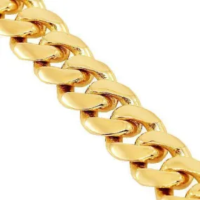10k Yellow Gold Solid Mens Cuban Link Chain 9 mm