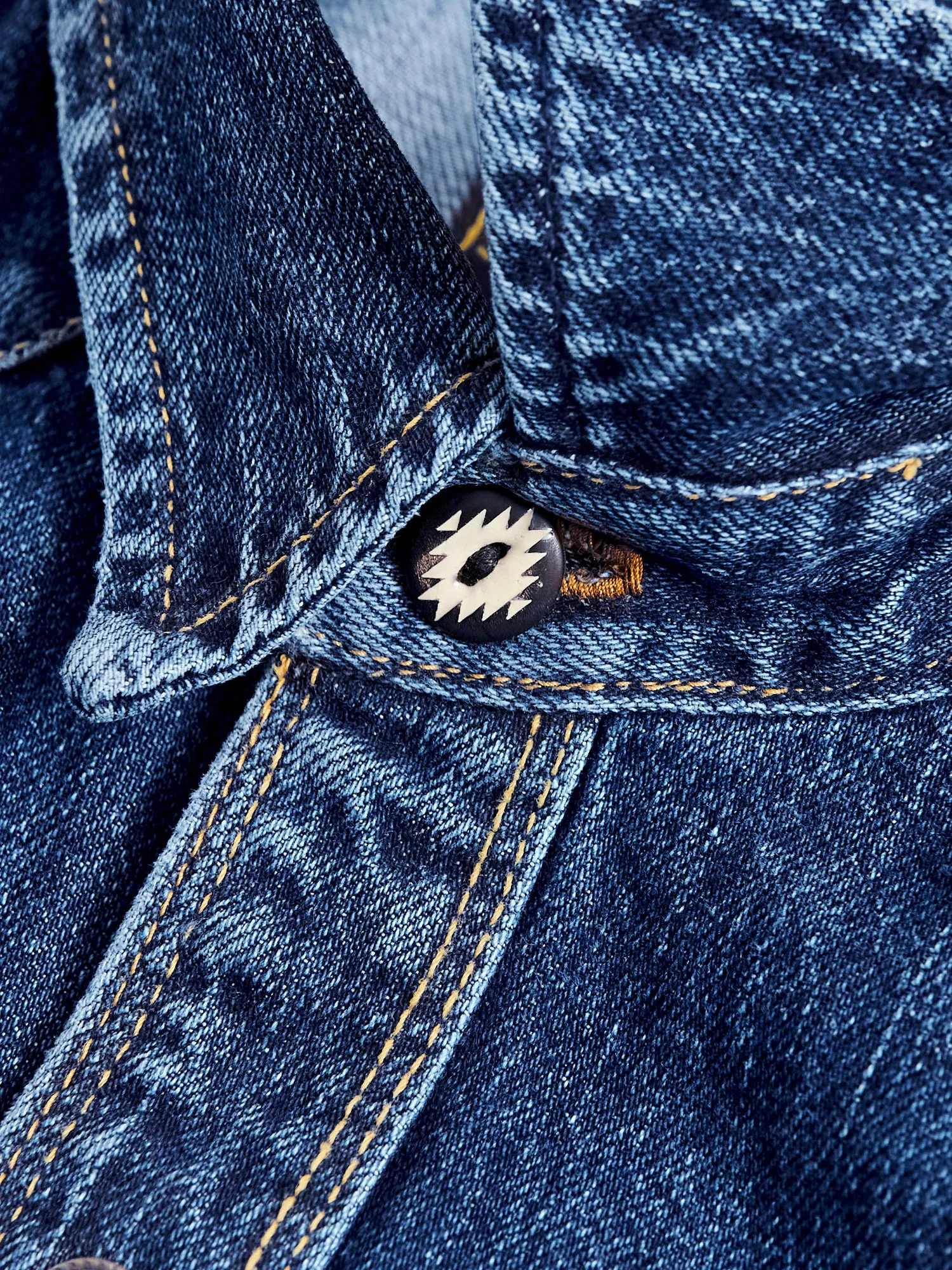 11oz Selvedge Western Shirt in Washed Indigo