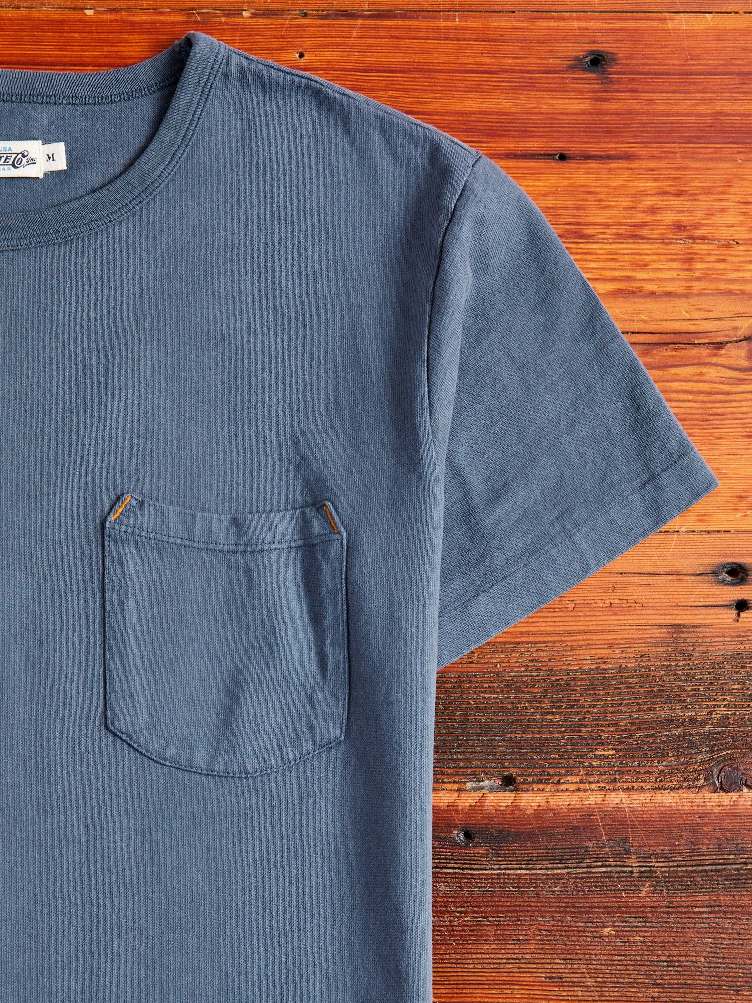 13oz Pocket T-Shirt in Faded Blue