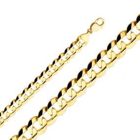14K Gold 14mm Cuban Concave Chain