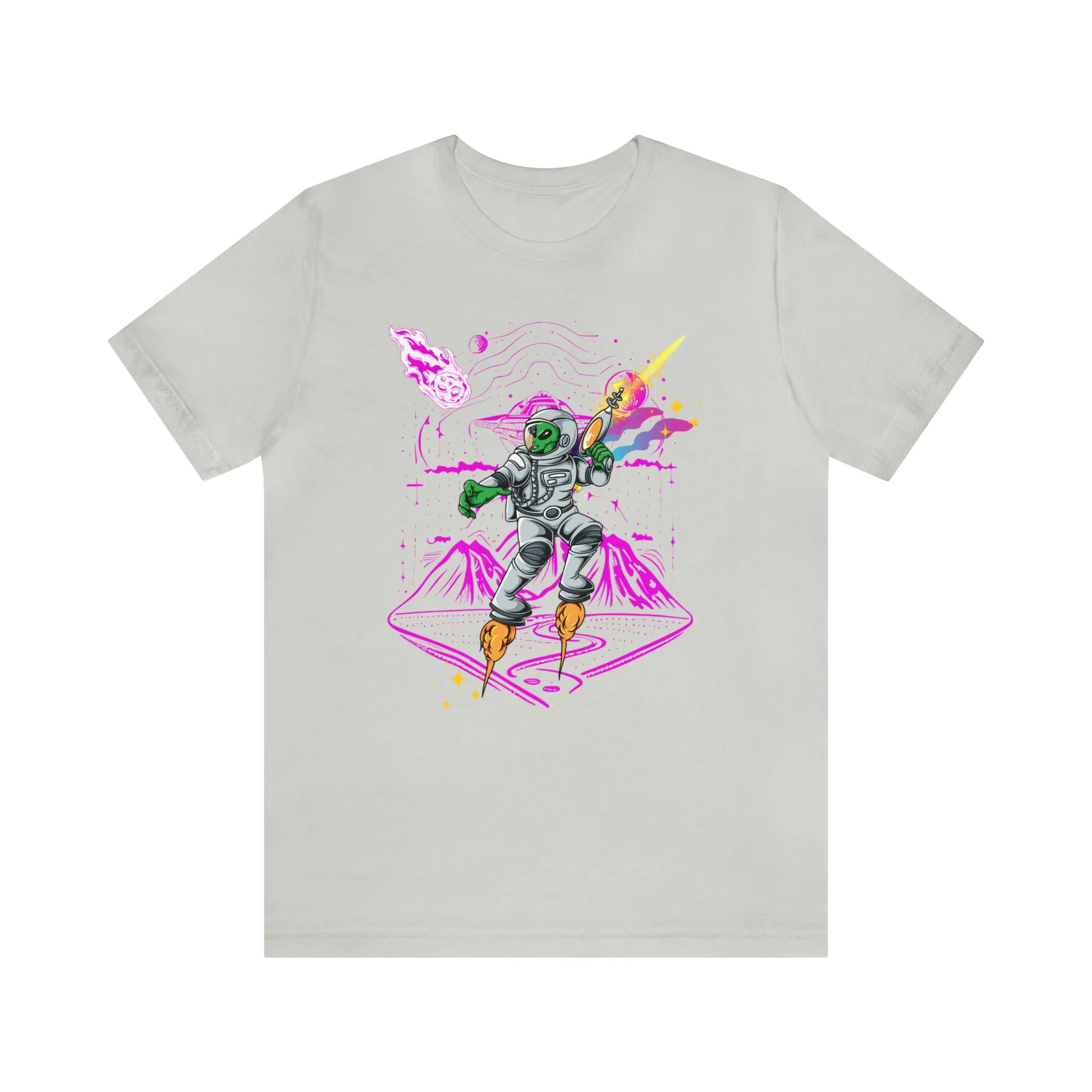 Alien and ray gun Unisex Jersey Short Sleeve Tee