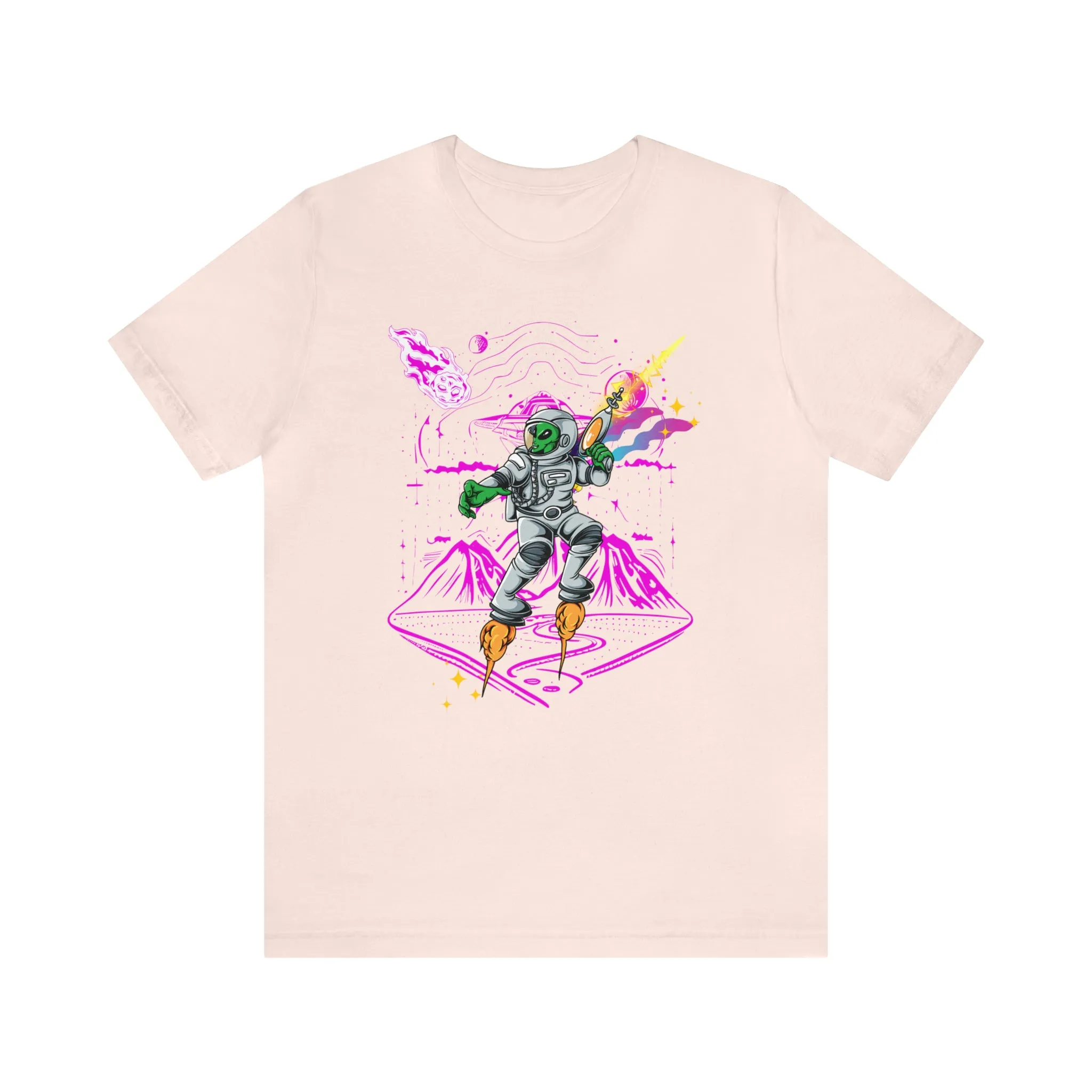 Alien and ray gun Unisex Jersey Short Sleeve Tee