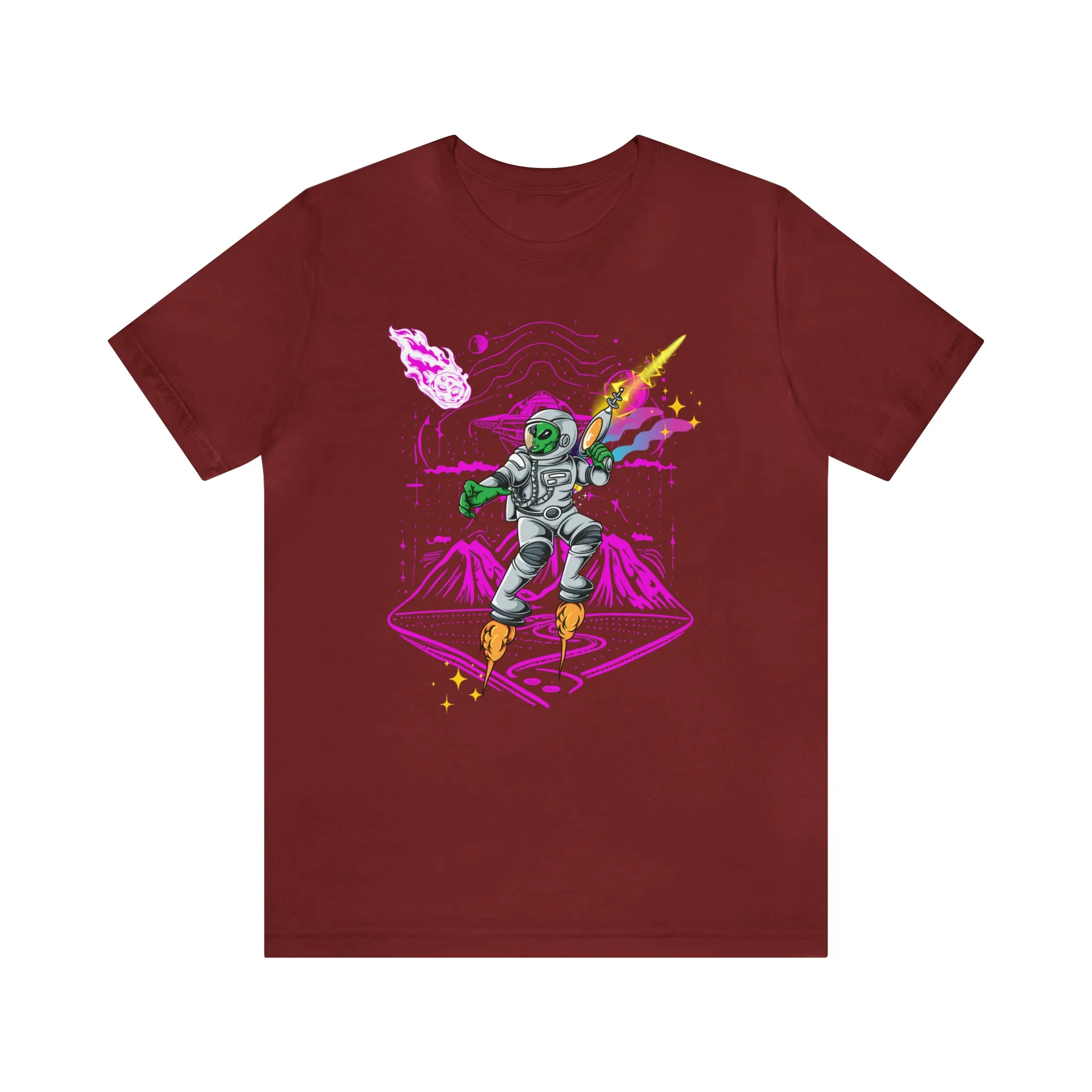 Alien and ray gun Unisex Jersey Short Sleeve Tee