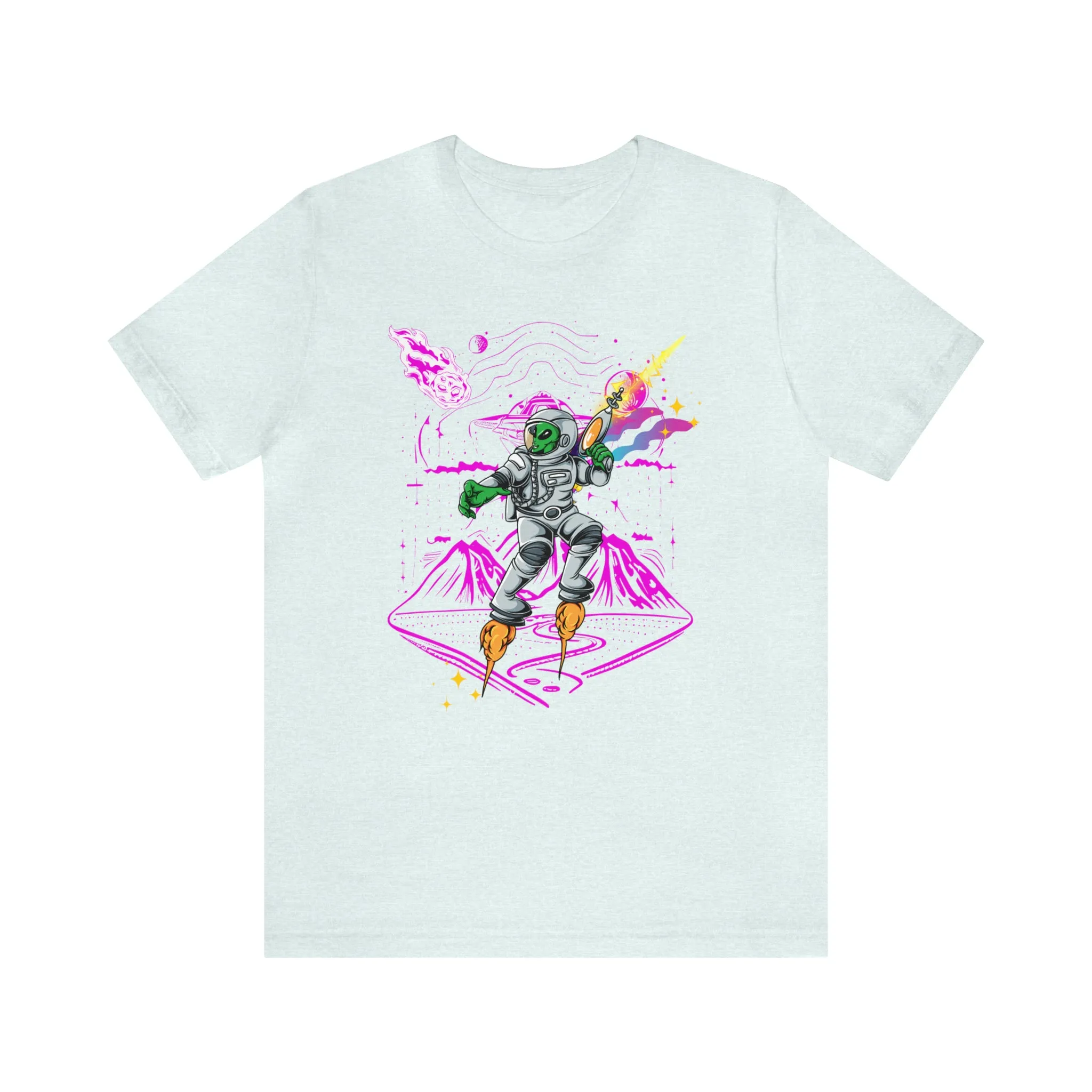 Alien and ray gun Unisex Jersey Short Sleeve Tee