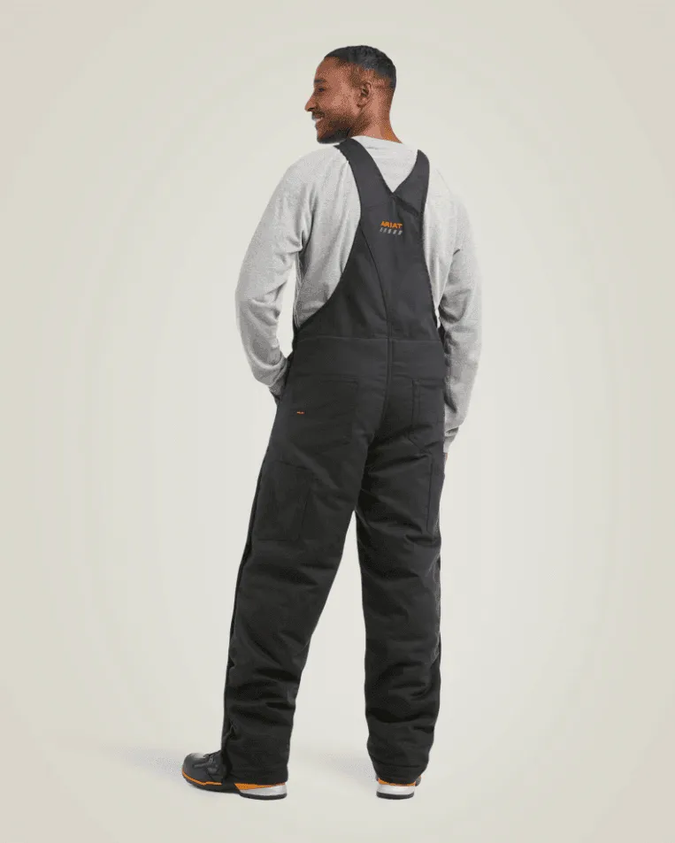 Ariat Men's Black Rebar Duracanvas Stretch Insulated Bib Coveralls 10032485