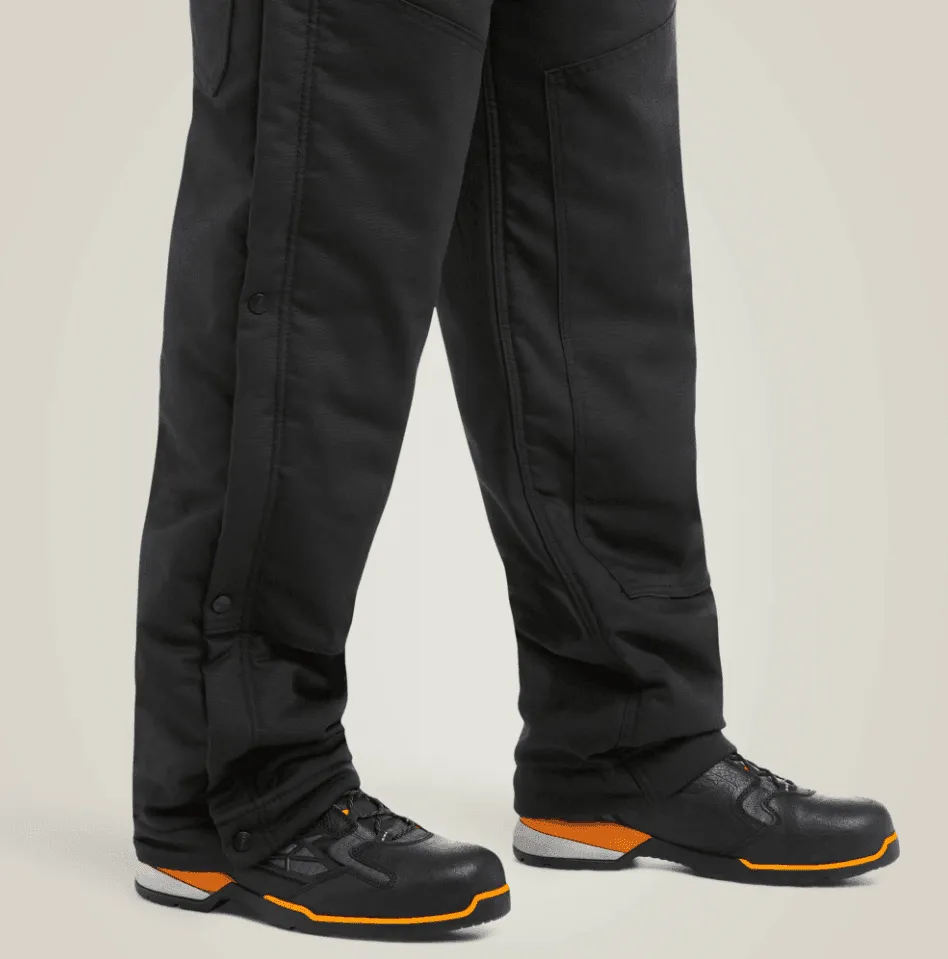 Ariat Men's Black Rebar Duracanvas Stretch Insulated Bib Coveralls 10032485