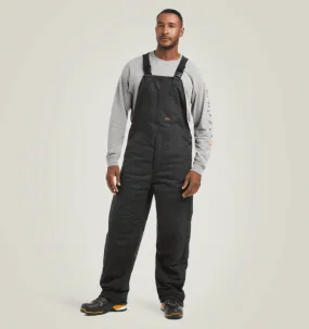 Ariat Men's Black Rebar Duracanvas Stretch Insulated Bib Coveralls 10032485
