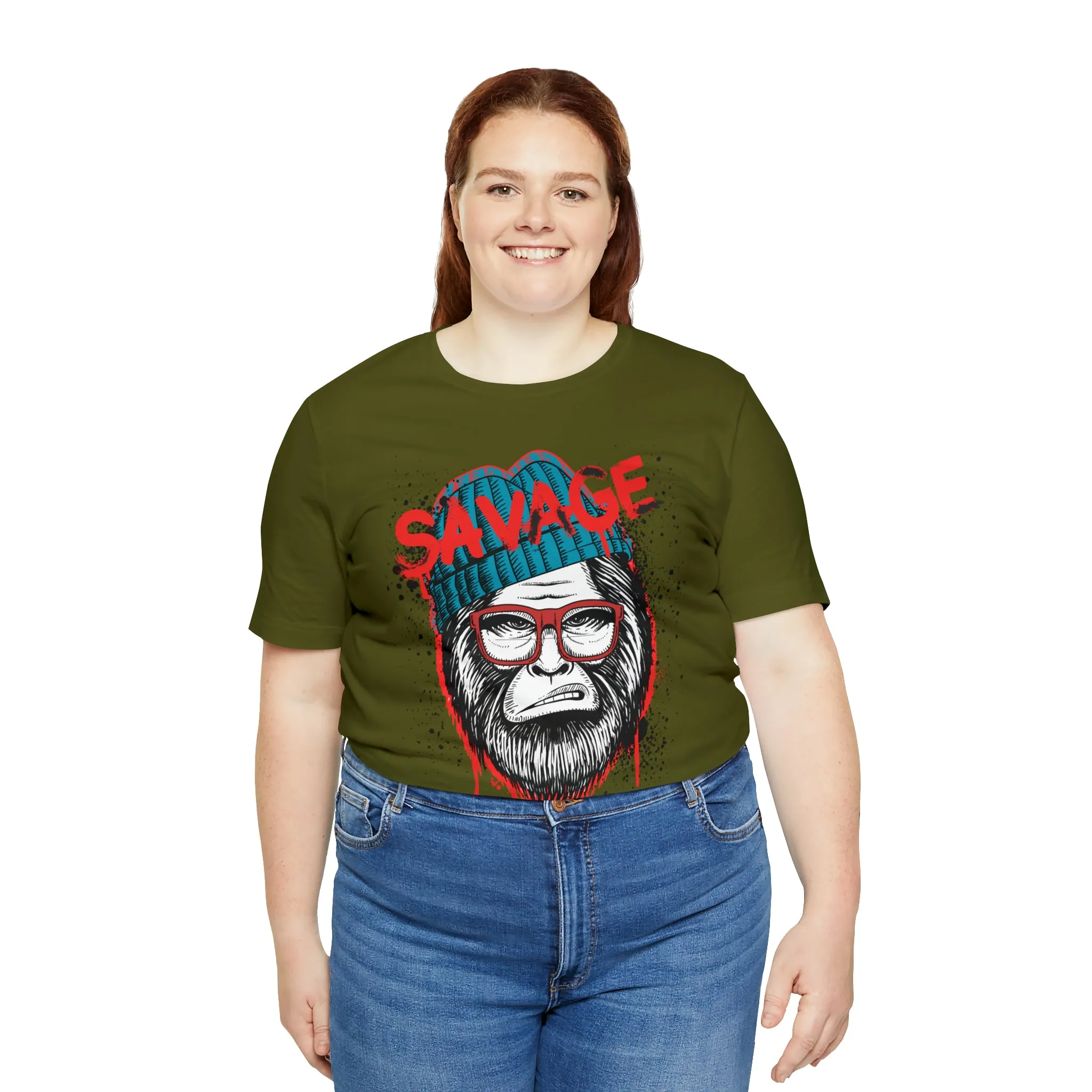 Bigfoot Savage graffiti urban Unisex Jersey Short Sleeve Tee