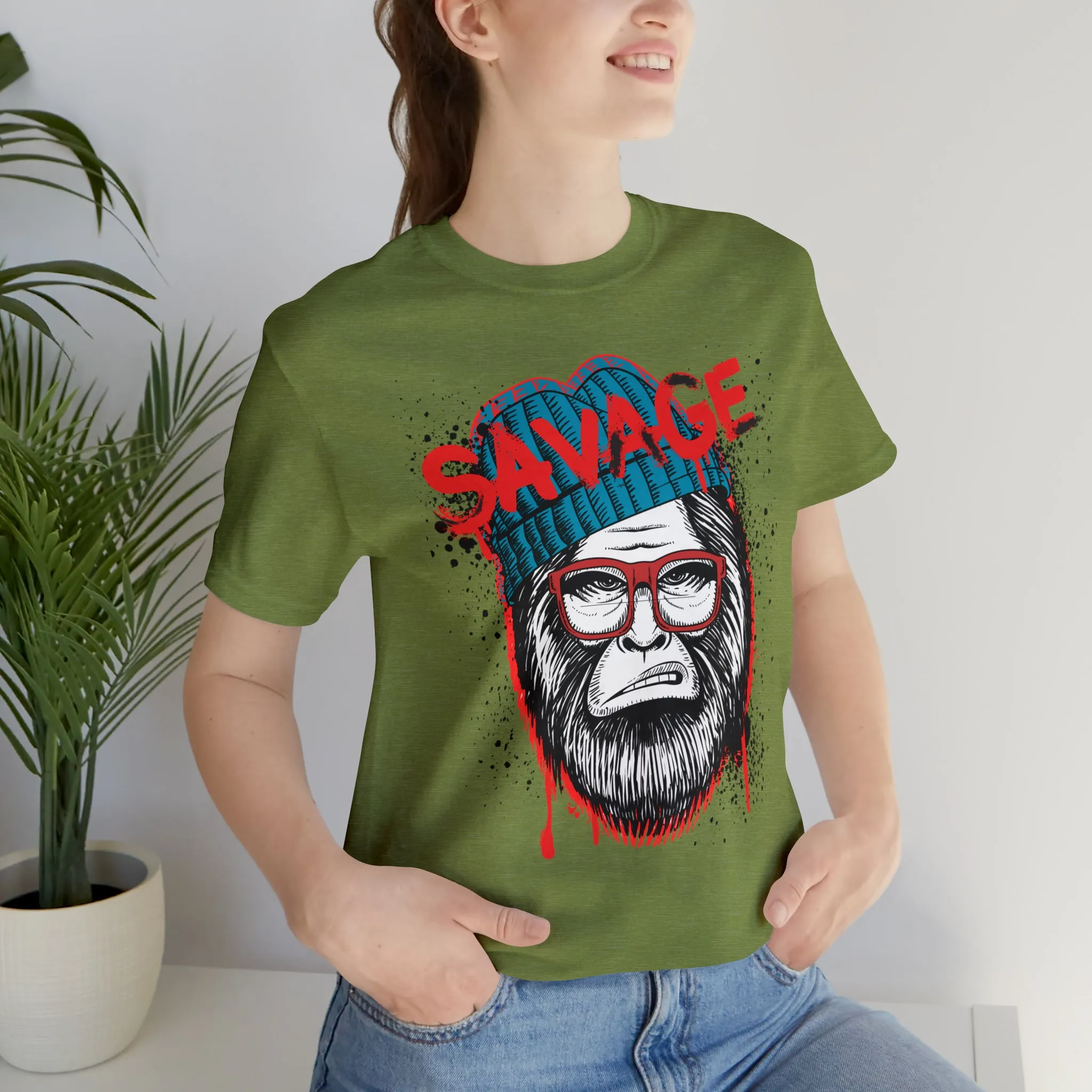Bigfoot Savage graffiti urban Unisex Jersey Short Sleeve Tee