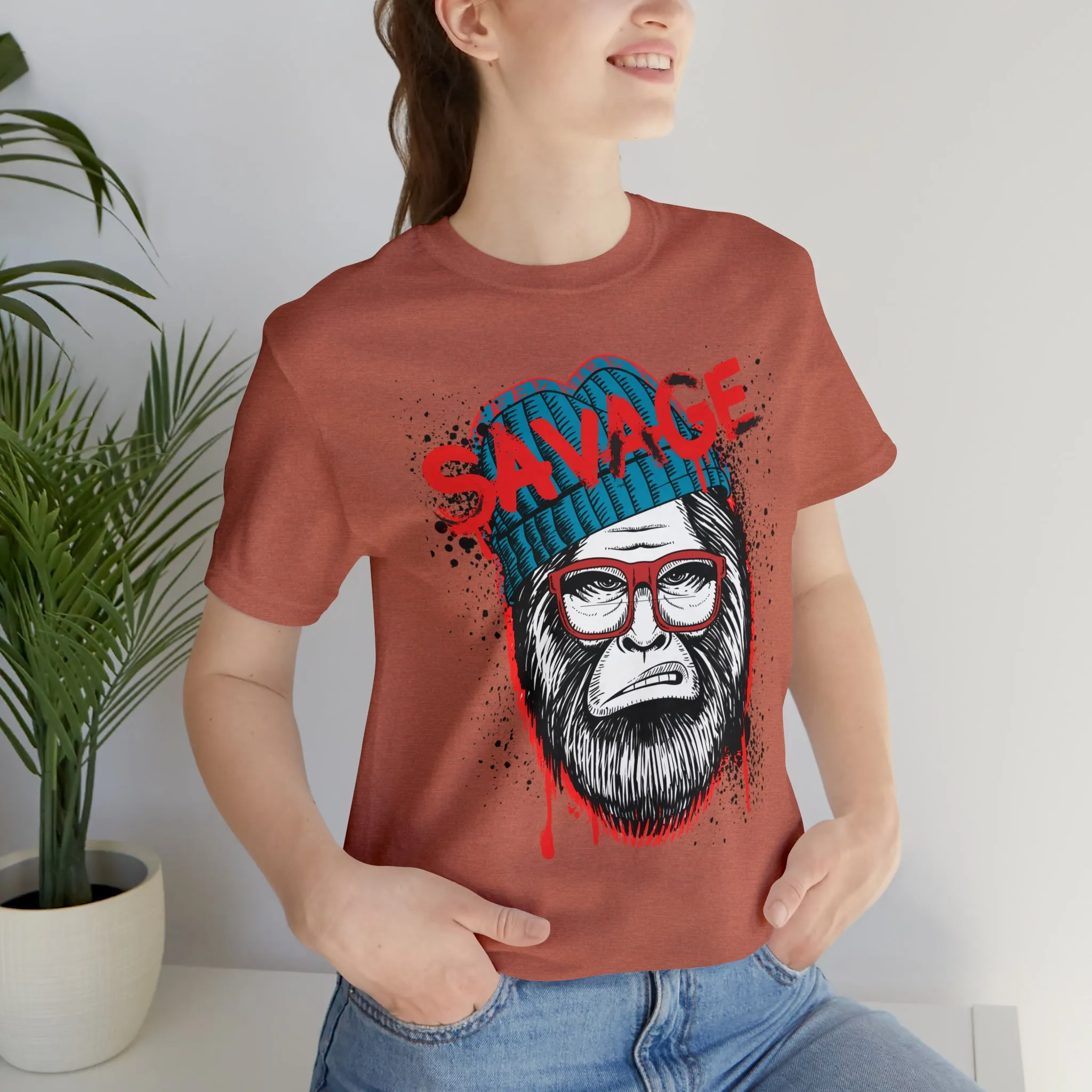 Bigfoot Savage graffiti urban Unisex Jersey Short Sleeve Tee