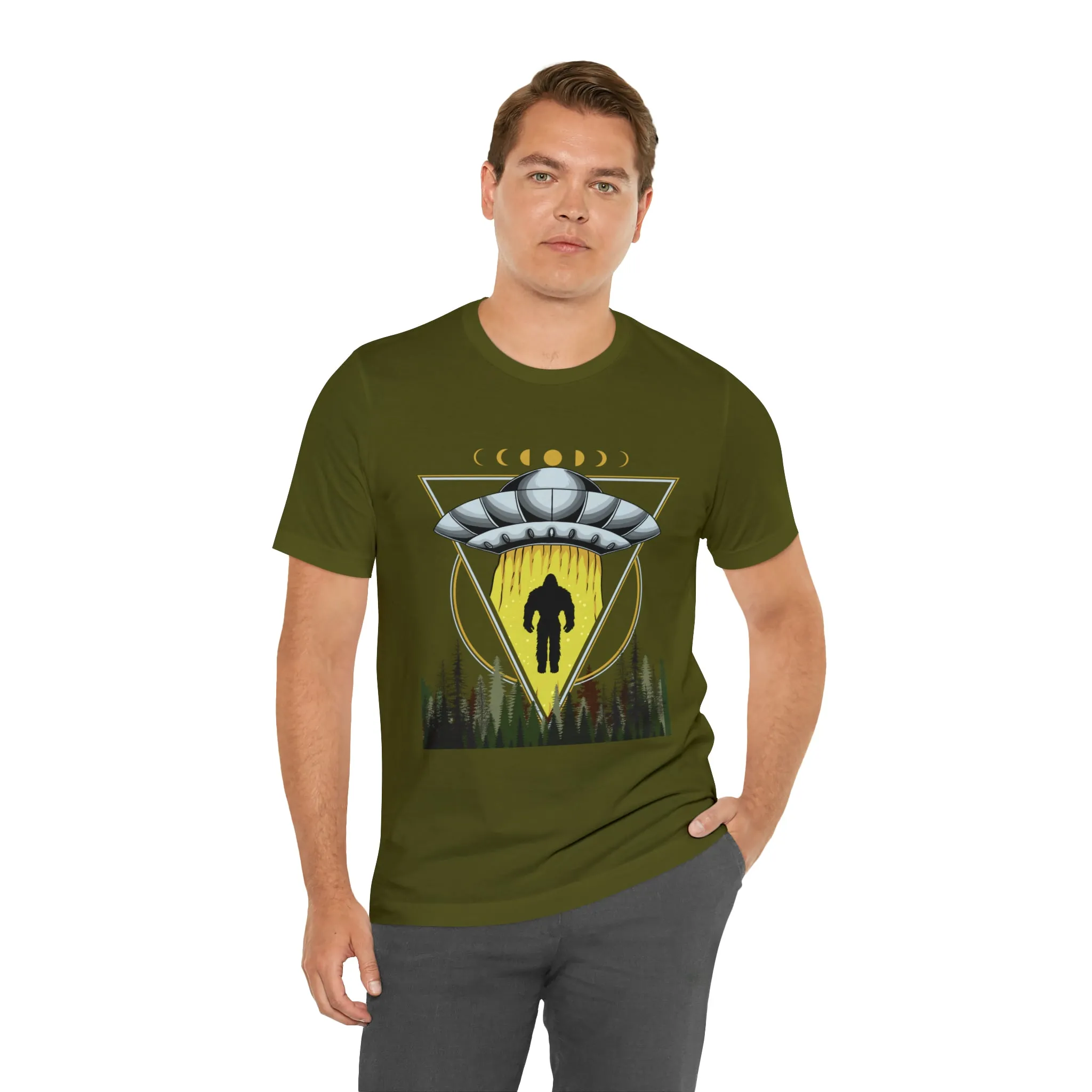 Bigfoot UFO Abduction Unisex Jersey Short Sleeve Tee