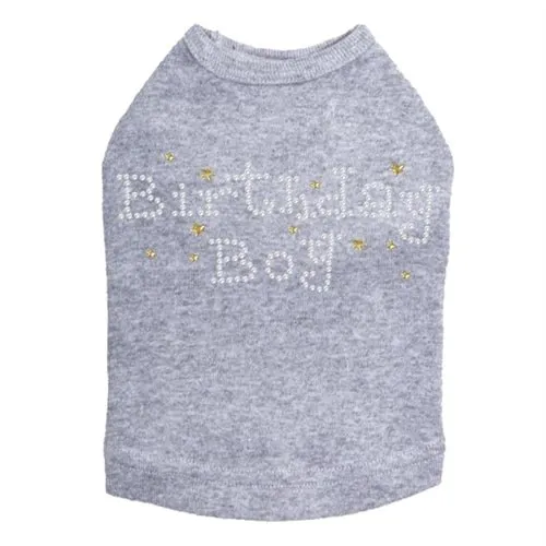 Birthday Boy with Gold Stars Rhinestone Tank - Many Colors