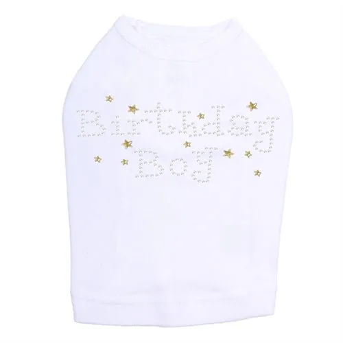 Birthday Boy with Gold Stars Rhinestone Tank - Many Colors