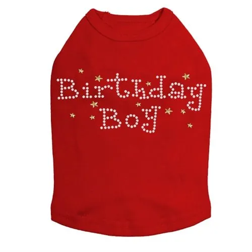 Birthday Boy with Gold Stars Rhinestone Tank - Many Colors