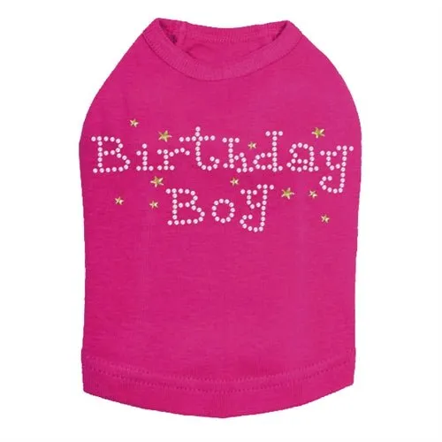 Birthday Boy with Gold Stars Rhinestone Tank - Many Colors