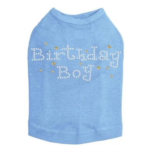 Birthday Boy with Gold Stars Rhinestone Tank - Many Colors
