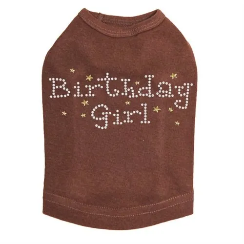 Birthday Girl with Stars Rhinestone Dog Tank- Many Colors