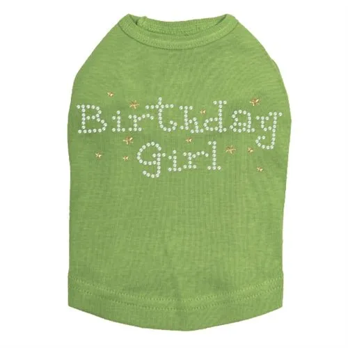 Birthday Girl with Stars Rhinestone Dog Tank- Many Colors