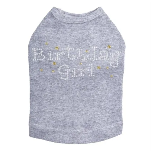 Birthday Girl with Stars Rhinestone Dog Tank- Many Colors
