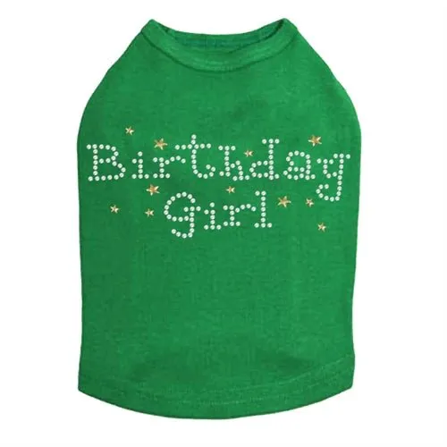 Birthday Girl with Stars Rhinestone Dog Tank- Many Colors