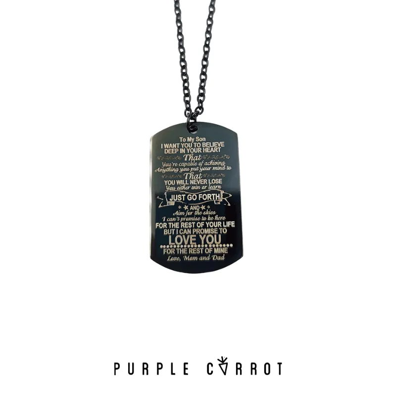 Black Engraved Dogtag