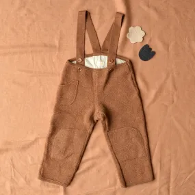 Boiled Wool Dungarees - Hazelnut (12/24m) *PRE-LOVED