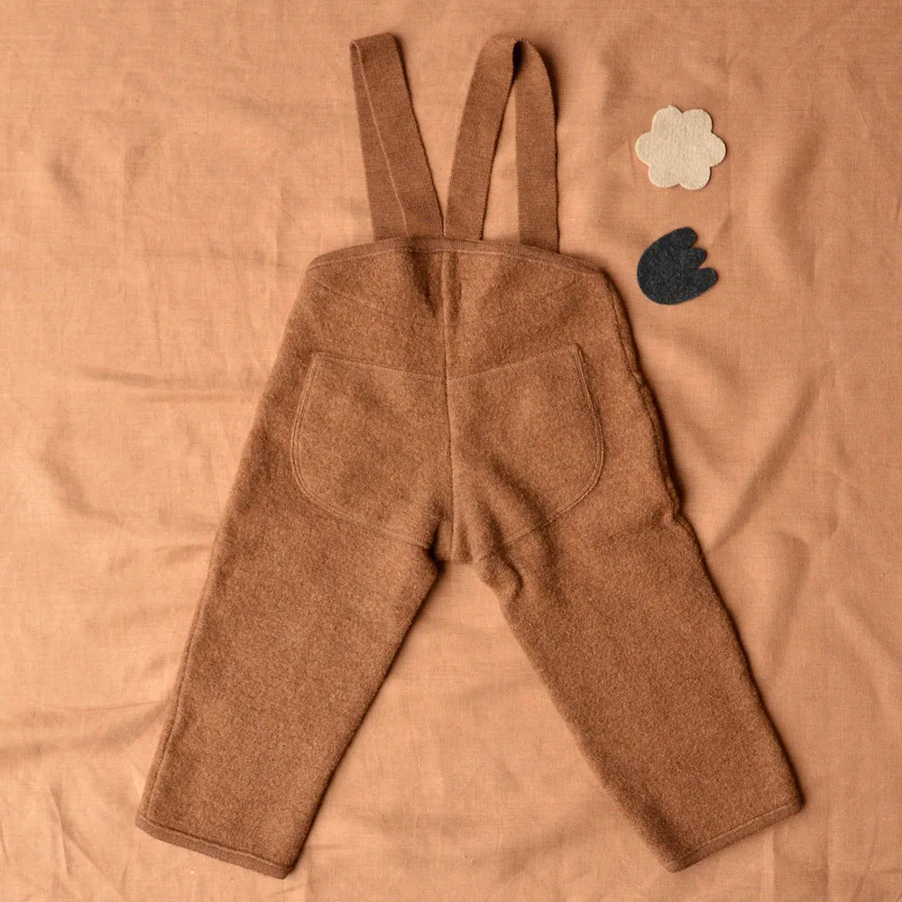 Boiled Wool Dungarees - Hazelnut (12/24m) *PRE-LOVED