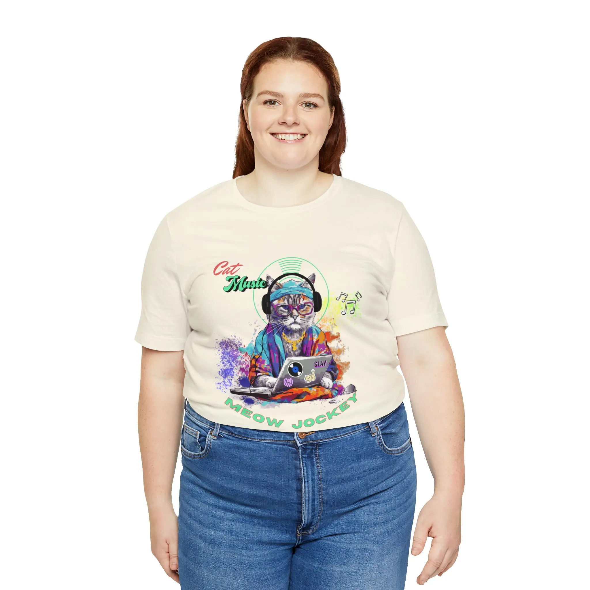 Cat DJ Unisex Jersey Short Sleeve Tee