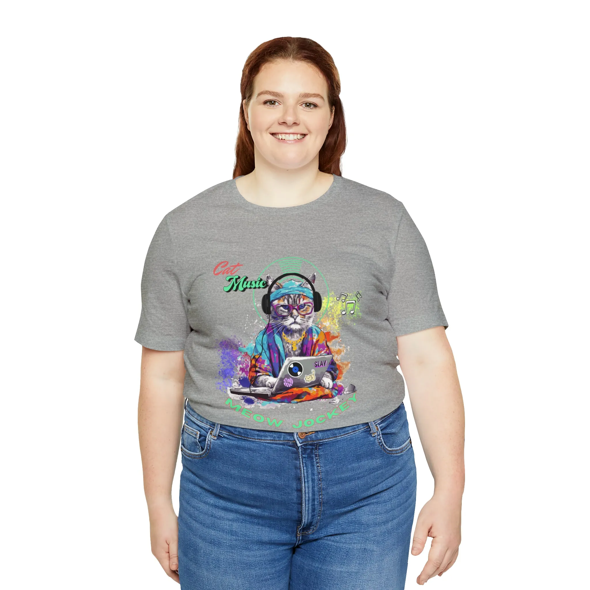Cat DJ Unisex Jersey Short Sleeve Tee