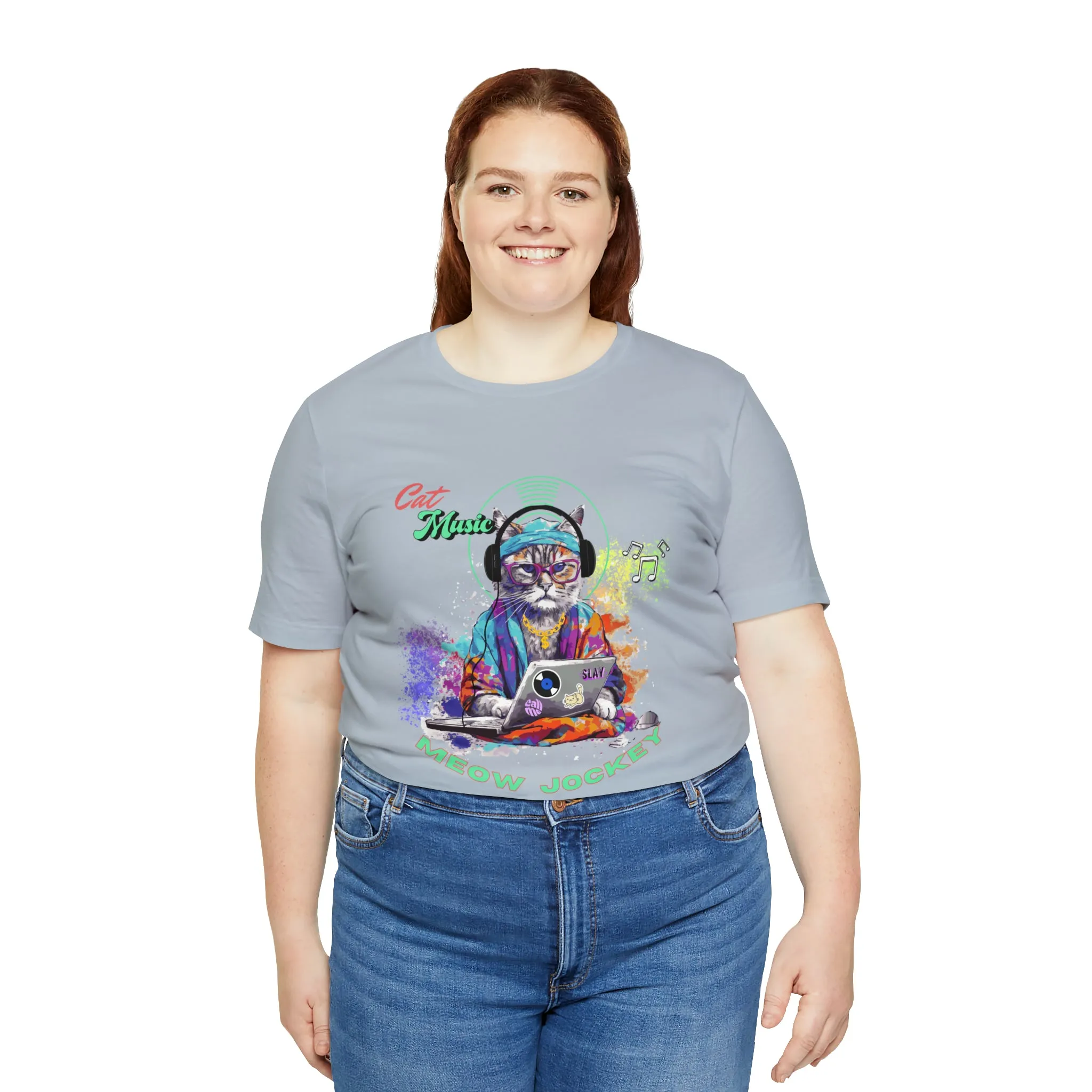 Cat DJ Unisex Jersey Short Sleeve Tee