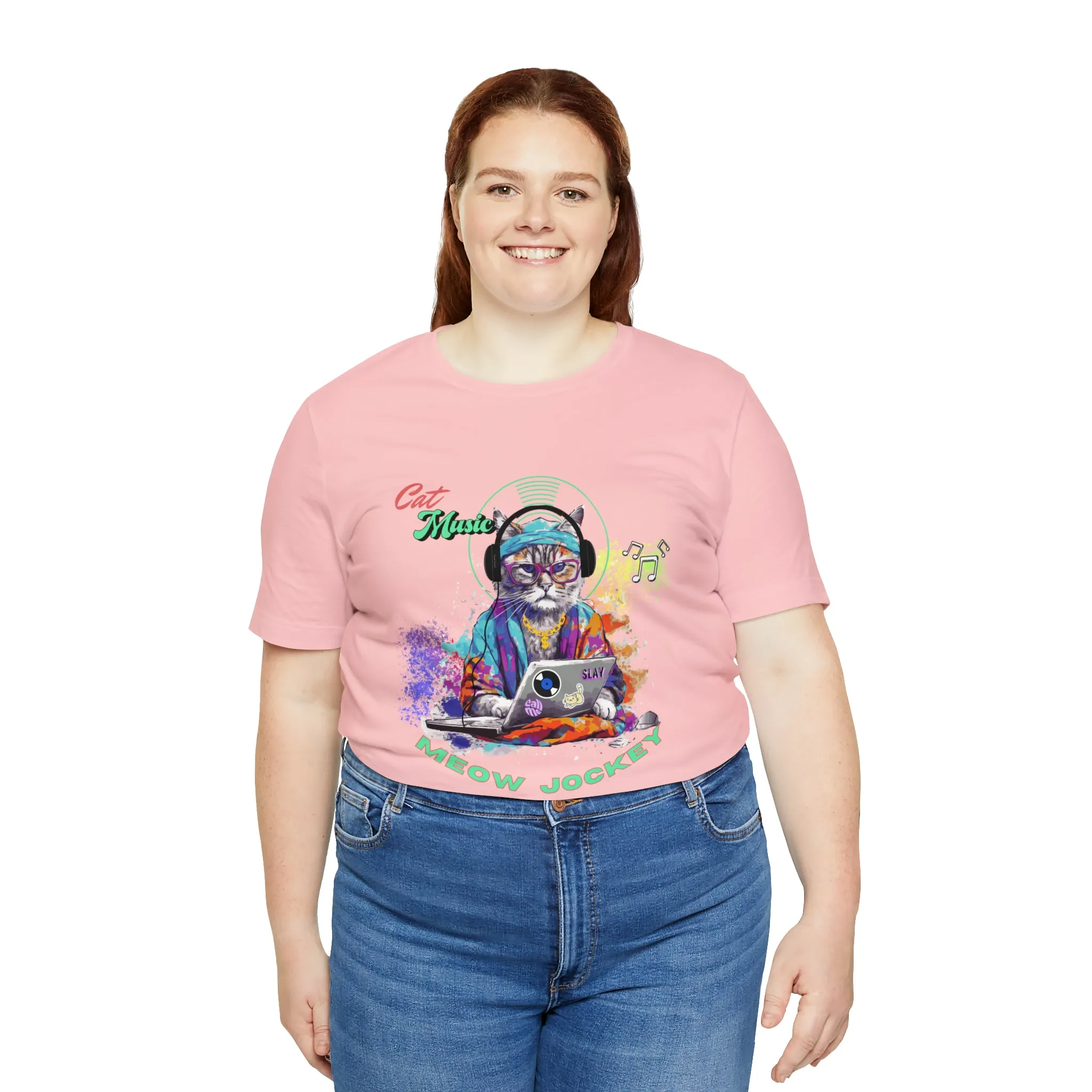 Cat DJ Unisex Jersey Short Sleeve Tee