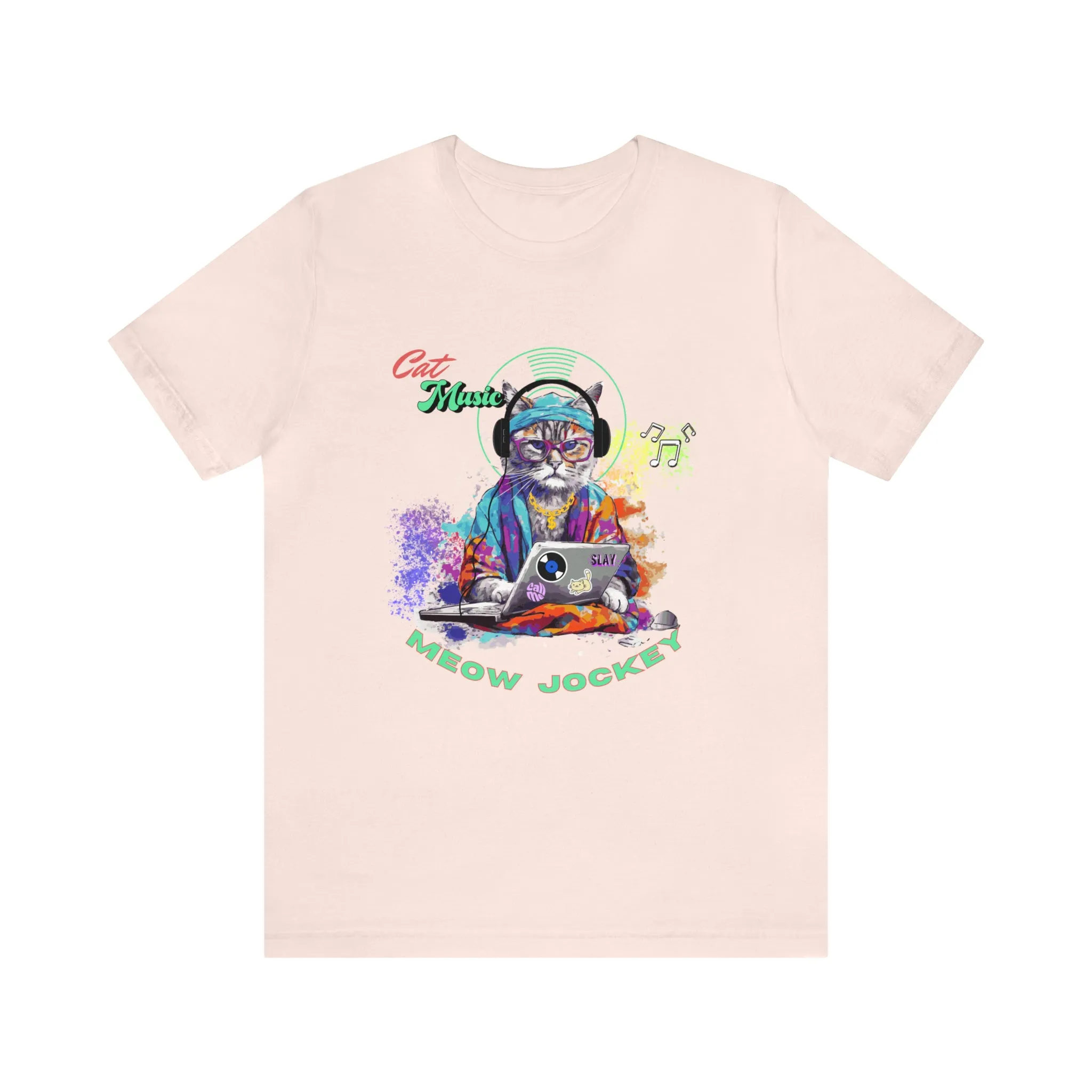 Cat DJ Unisex Jersey Short Sleeve Tee