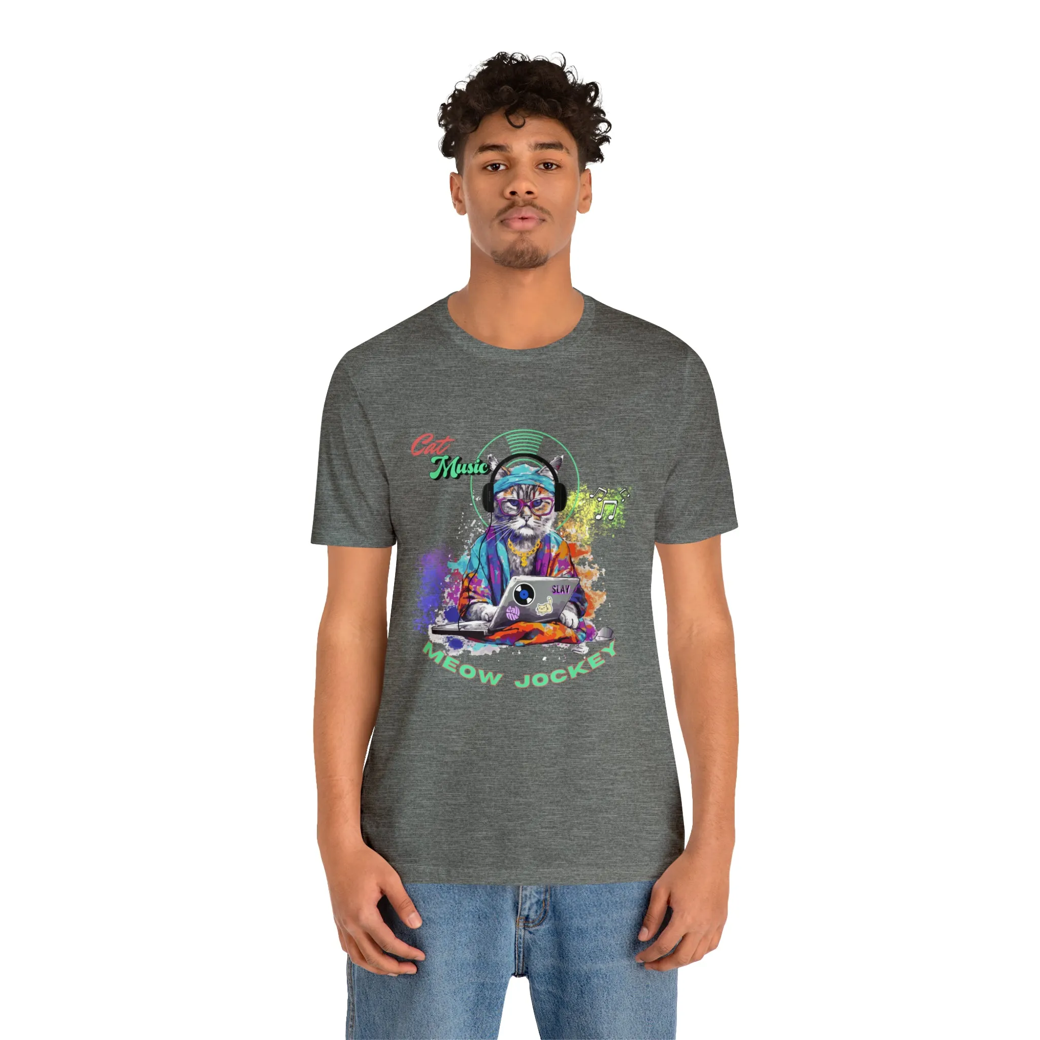 Cat DJ Unisex Jersey Short Sleeve Tee