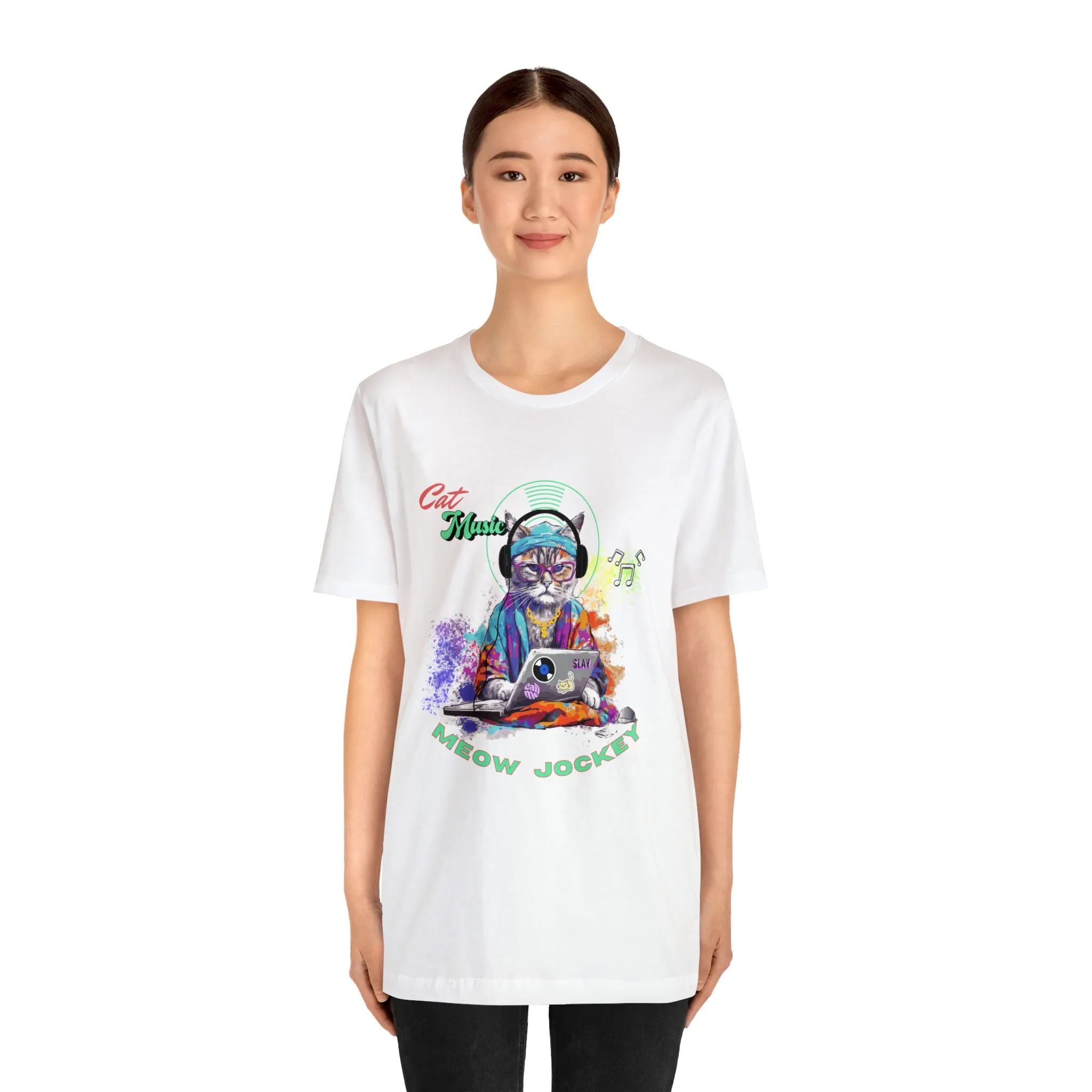 Cat DJ Unisex Jersey Short Sleeve Tee