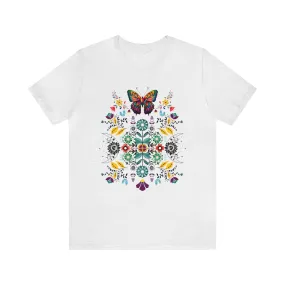 Celestial Folk art butterfly Unisex Jersey Short Sleeve Tee