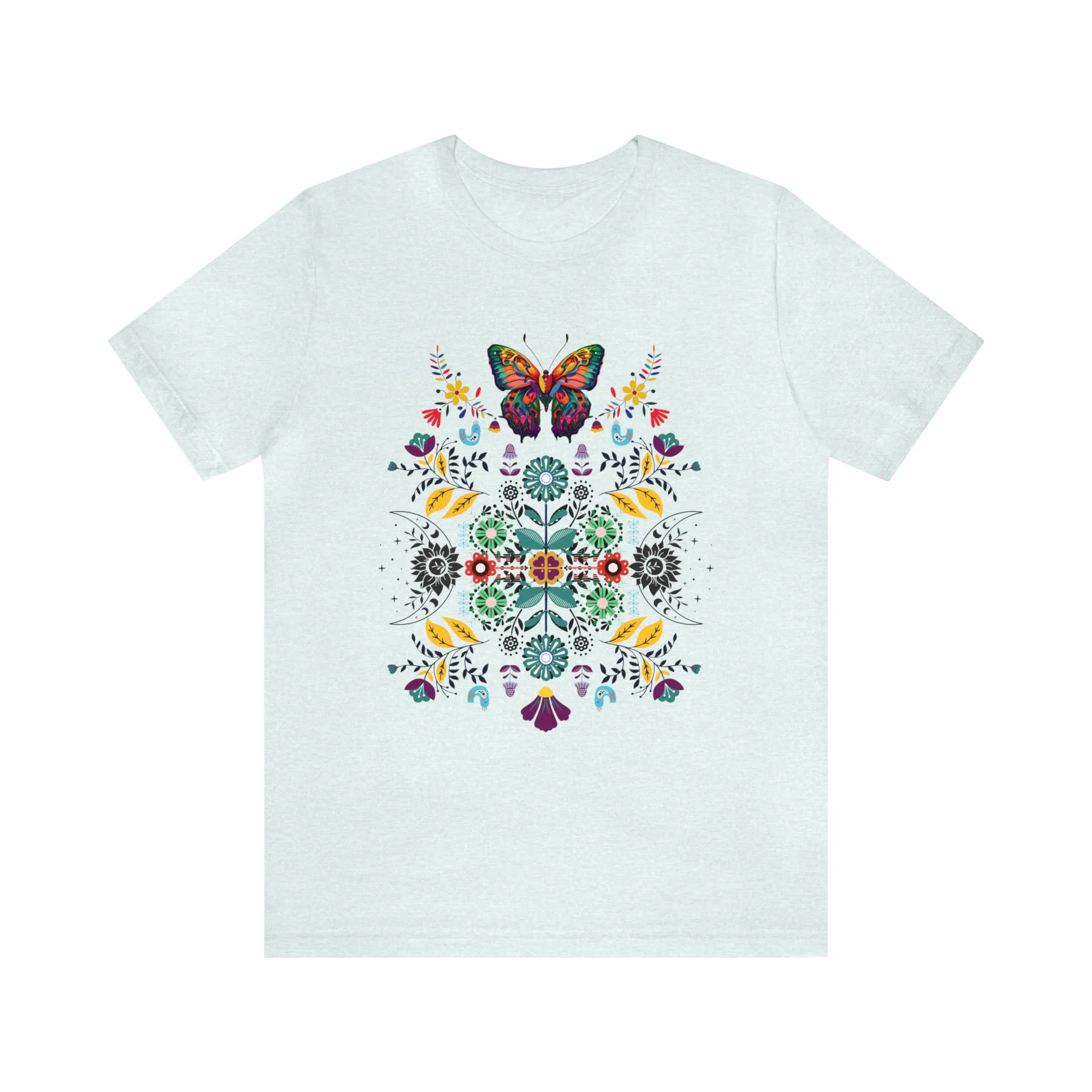 Celestial Folk art butterfly Unisex Jersey Short Sleeve Tee