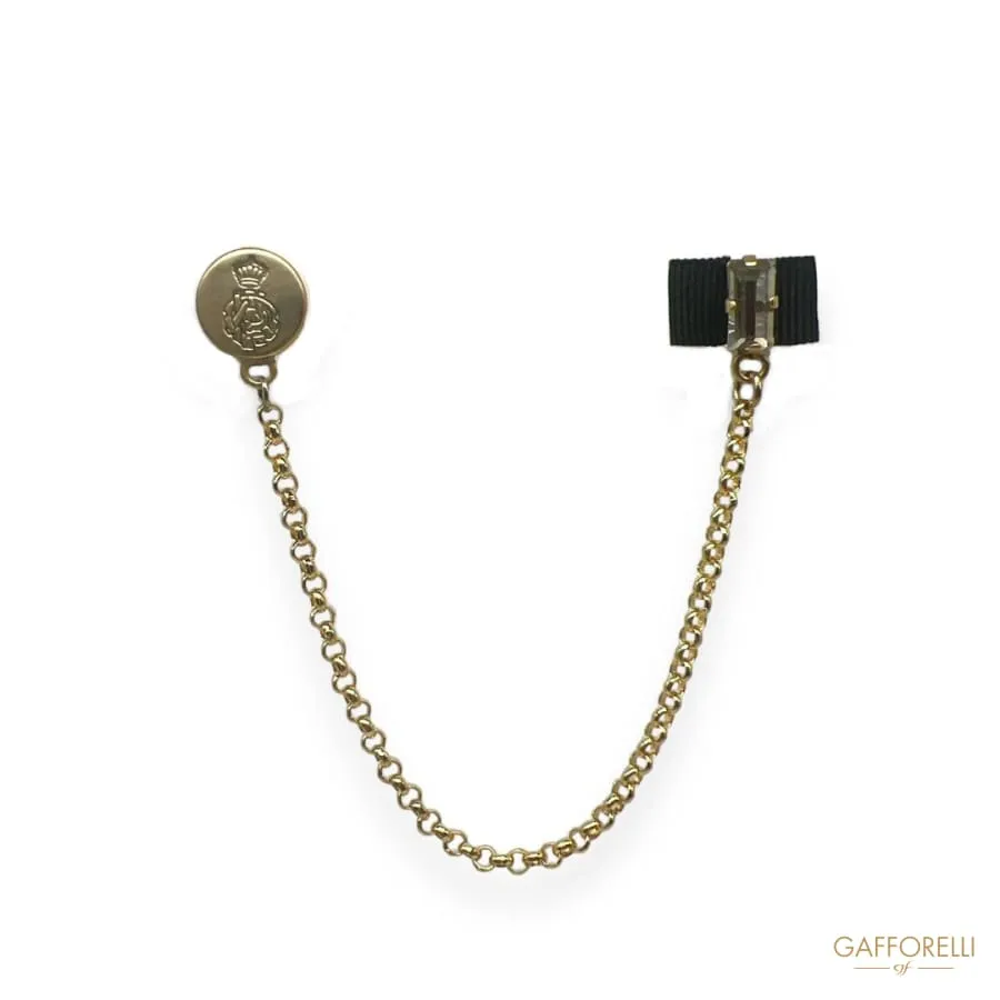 Ceremony Brooch with Pendant Chain U430 - Gafforelli Srl
