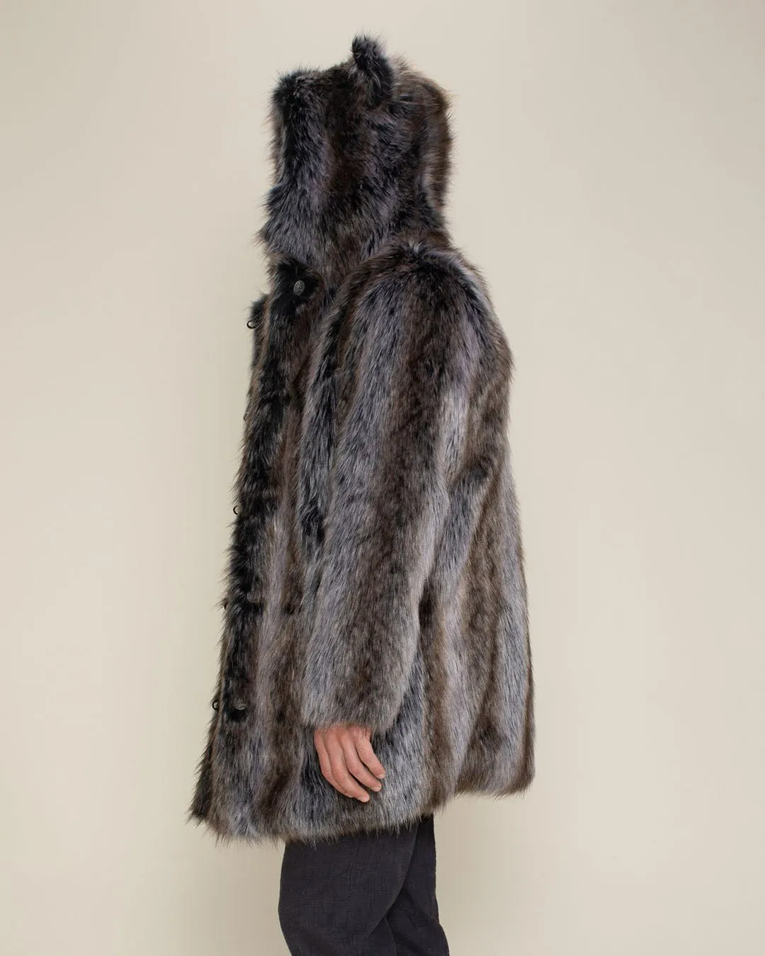 Classic Men's Faux Fur Coat | Grey Wolf
