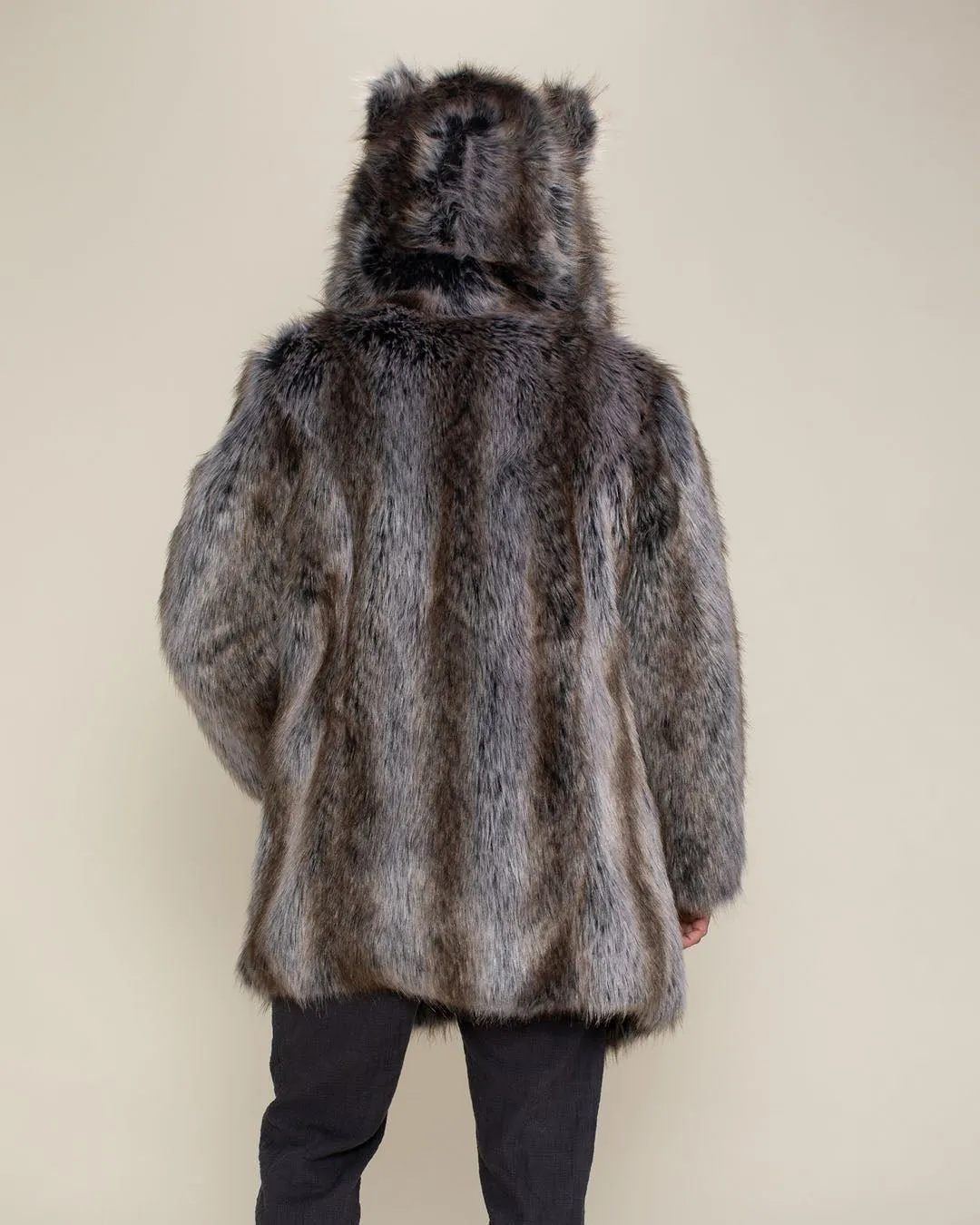 Classic Men's Faux Fur Coat | Grey Wolf