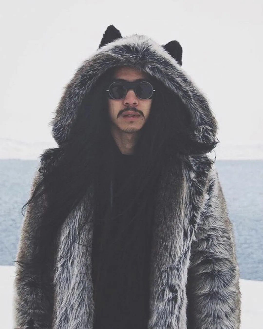 Classic Men's Faux Fur Coat | Grey Wolf