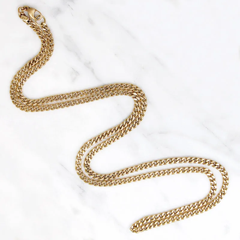 Classic Vintage 24" 14k Gold Curb Chain