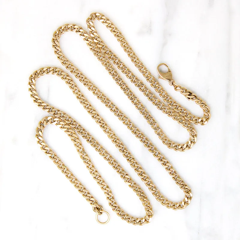Classic Vintage 24" 14k Gold Curb Chain