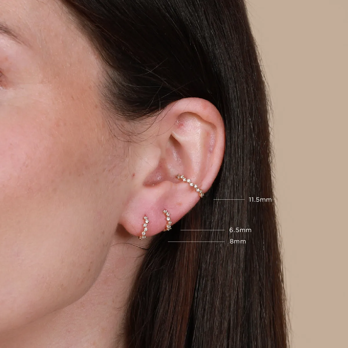Cluster Hoop 6.5mm in Gold