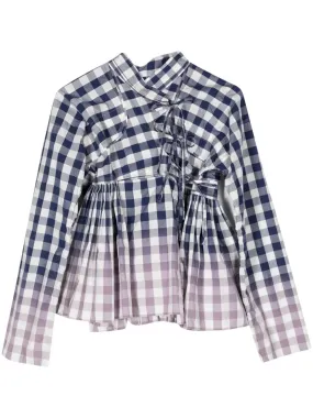 Cotton Gingham Check Garment Jacket